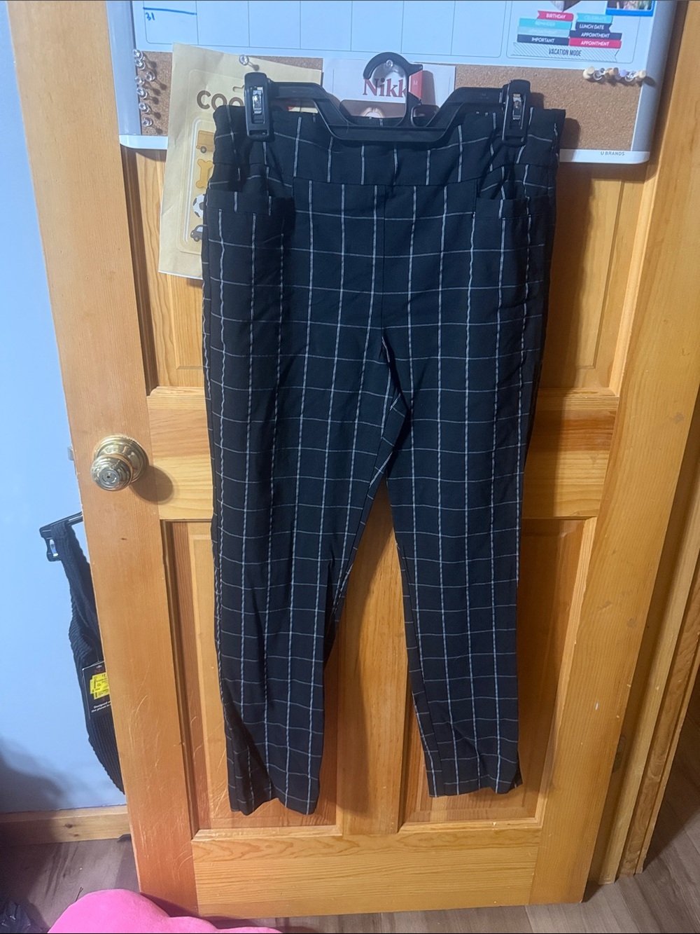 Kim Rogers Black Windowpane Chinos
